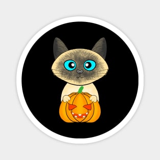 Halloween cute cat pumpkin Magnet